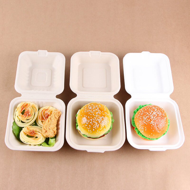 Biodegradable disposable food clamshell/3 5 compartments food box/tray